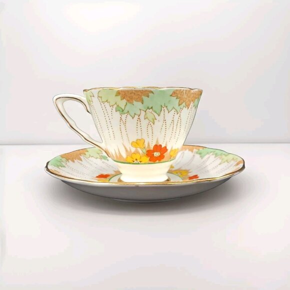 Royal Stafford Tea Cup and Saucer  Fine Bone China England 1950s- 7417 - Picture 1 of 6